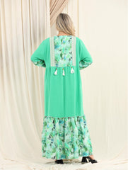 Flowy CY Cotton Cardigan with Printed Panels – Free Size | Summer Trend Colors