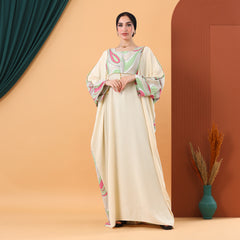 Cotton CY Embroidered Abaya – Free Size – Multiple Colors