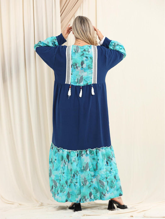 Flowy CY Cotton Cardigan with Printed Panels – Free Size | Summer Trend Colors