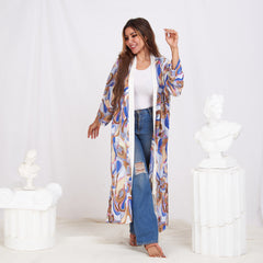 Elegant Satin Kimono – Vibrant Printed Design | Free Size