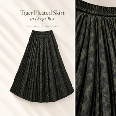 Tiger Print Satin Maxi Skirt