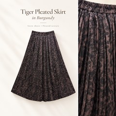 Tiger Print Satin Maxi Skirt