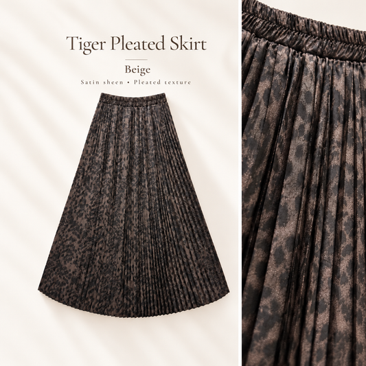 Tiger Print Satin Maxi Skirt