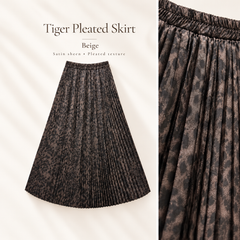 Tiger Print Satin Maxi Skirt