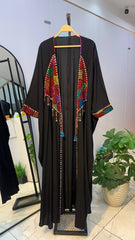 Hand-Embroidered Heritage Cardigan – Free Size | Tribal Collar Design