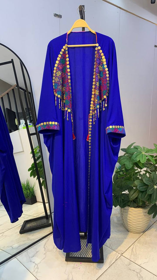 Hand-Embroidered Heritage Cardigan – Free Size | Tribal Collar Design