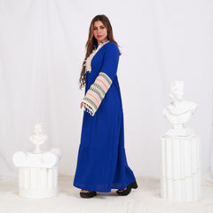 Colored Sleeve Abaya -Blue