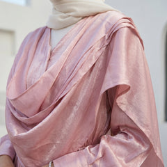 Integrated Hijab Satin Dress – Elegant Modest Design
