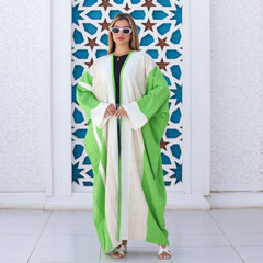 Striped Summer Linen Cardigan – Free Size with Belt