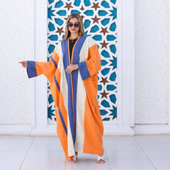 Striped Summer Linen Cardigan – Free Size with Belt