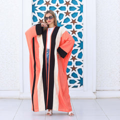 Striped Summer Linen Cardigan – Free Size with Belt