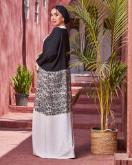 Colorblock Modest Cardigan – Zebra / Snake Print | Free Size