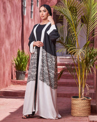 Colorblock Modest Cardigan – Zebra / Snake Print | Free Size