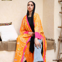 Embroidered Abstract Face Cardigan – Free Size | Statement Artwear
