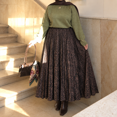 Tiger Print Satin Maxi Skirt