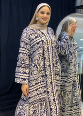 Trendy Two-Piece Linen Suit – Open or Belted Style with Chic Prints