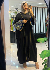 Linen Cardigan with Oriental Laser Cut Design | Open Style | Fits 60kg–110kg