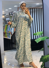 Cotton-Linen Buttoned Abaya | Open or Closed Style | Fits 60kg–120kg