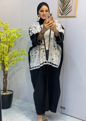 Pure Linen Cardigan with Mirror Sequins – Free Size | Multi-Occasion