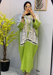 Pure Linen Cardigan with Mirror Sequins – Free Size | Multi-Occasion