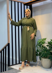 Lightweight Linen Dress – Free Size with Optional Belt