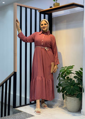 Lightweight Linen Dress – Free Size with Optional Belt