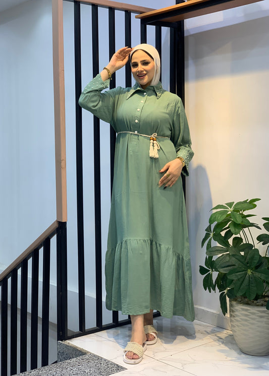 Lightweight Linen Dress – Free Size with Optional Belt