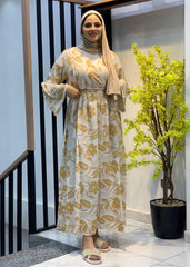 Soft Bloom Cotton Dress – Free Size with Optional Belt