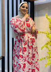 Soft Bloom Cotton Dress – Free Size with Optional Belt