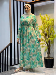 Island Mood Cotton Dress – Free Size with Optional Belt