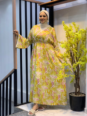 Island Mood Cotton Dress – Free Size with Optional Belt
