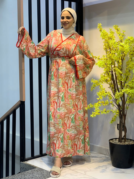 Island Mood Cotton Dress – Free Size with Optional Belt