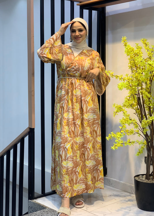 Island Mood Cotton Dress – Free Size with Optional Belt