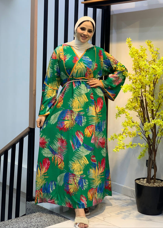Island Escape Cotton Dress – Free Size with Optional Belt