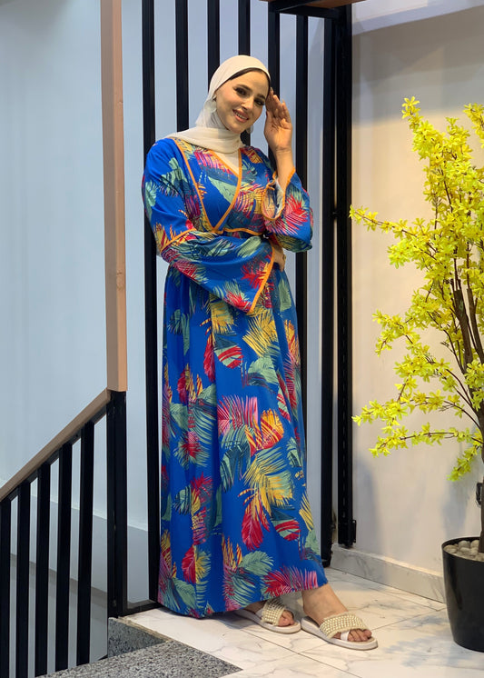 Island Escape Cotton Dress – Free Size with Optional Belt