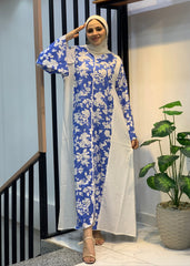 Blossom Linen Dress – Mixed Print & Plain | Free Size