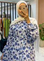 Cotton Maxi Dress – Palm Blossom Print – Two Sizes