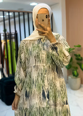 Loose-Fit Printed Maxi Dress – Soft Cotton – Two Sizes