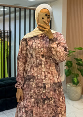 Long Modest Cotton Blend Dress – Button-Down, Loose Fit – 3 Colors – Size 1/2