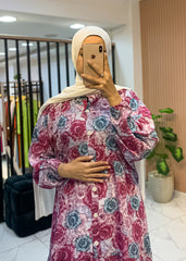 Flowy Floral Maxi Dress – Modest, Lightweight & Free Size