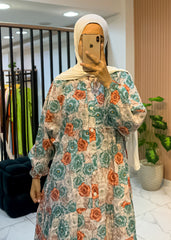 Flowy Floral Maxi Dress – Modest, Lightweight & Free Size