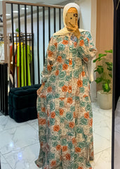 Flowy Floral Maxi Dress – Modest, Lightweight & Free Size