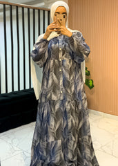 Loose-Fit Printed Maxi Dress – Soft Cotton – Two Sizes