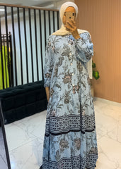 Long Modest Dress – 100% Cotton – Button-Down – Loose Fit – 3 Colors – Size 1/2