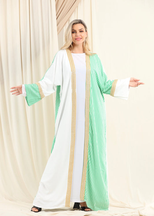 Striped Glow | Summer Cardigan – Cotton-Silk Mix, Free Size