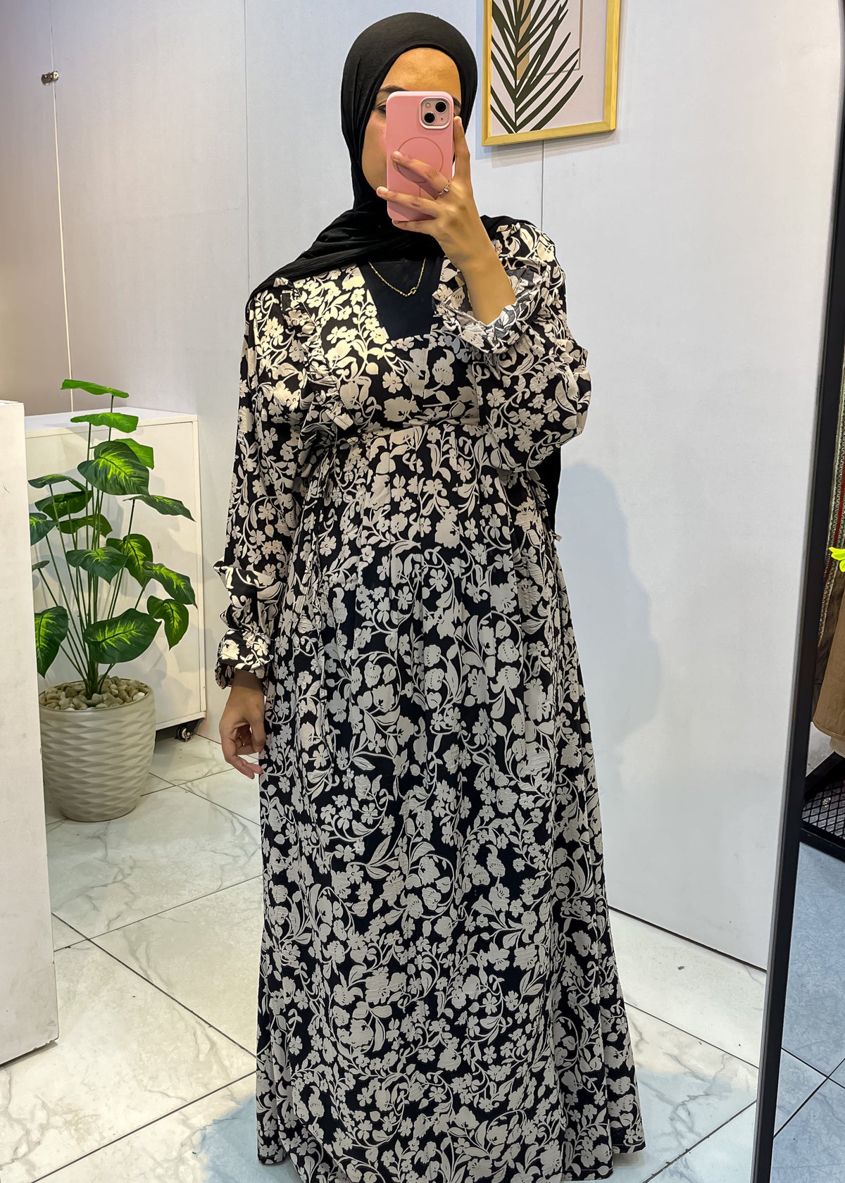 Long Modest Dress – 100% Linen, Side Ties, Loose Fit – Size 1/2
