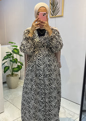 Linen Long Modest Dress – Side Ties, Loose Fit – 3 Colors – Size 1/2