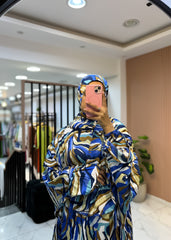 One-Piece Satin Prayer Isdal – With Attached Scarf