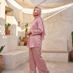 Premium Shimmering Linen Suit - Elegant Modest 2-Piece Set