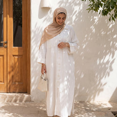 Button-Front Linen Shirt Dress